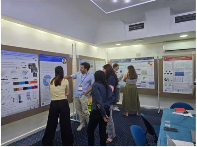 Course participants discussing posters during the EMBO practical course